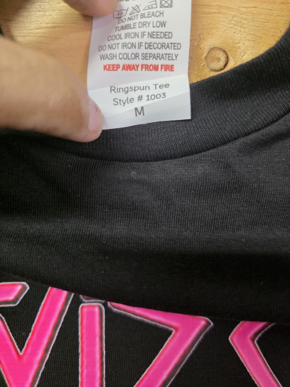 Twisted Sister Graphic Tee - Black with Yellow & Pink Print - Picture 4 of 5